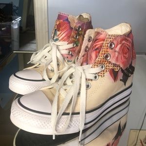 Converse All-star Chuck Taylor Hi Floral Lux Rose Hidden Wedge Heel